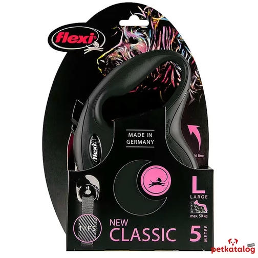 Flexi New Classic Şerit Otomatik Gezdirme Tasması Siyah [Large] 5m
