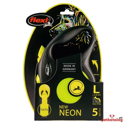 Flexi New Neon Şerit Otomatik Gezdirme Tasması [Large] 5m