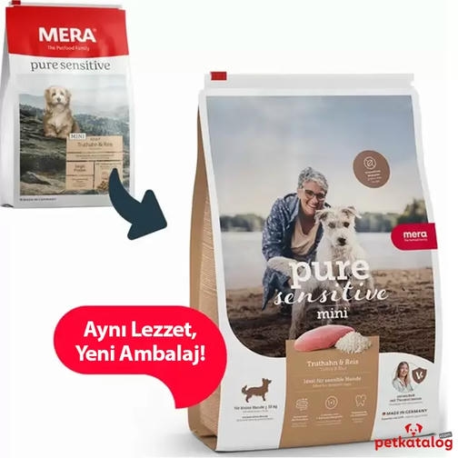 Mera Pure Sensitive غذای سگ بالغ نژاد کوچک با بوقلمون 4 کیلوگرم