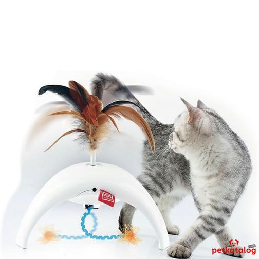 Gigwi Pet Droid اسباب بازی گربه خز طبیعی با سنسور تشخیص حرکت 20x22.5x23cm