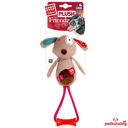 Gigwi Plush Friendz اسباب بازی مخمل خواب دار سگ با دندانه و صدا