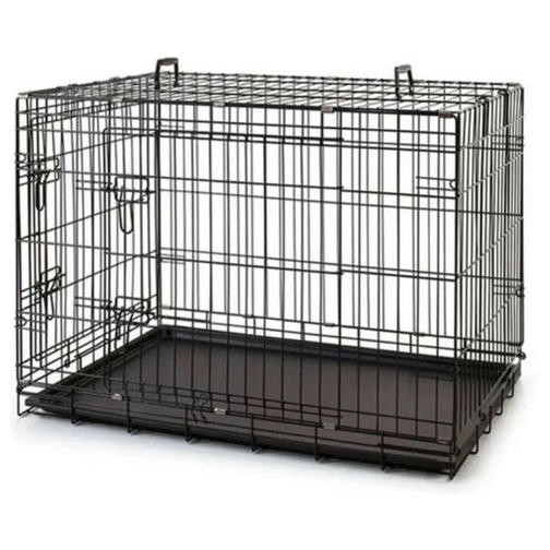 Katlanabilir Metal Kedi-Köpek Kafesi (Siyah) 91x61x66 Cm