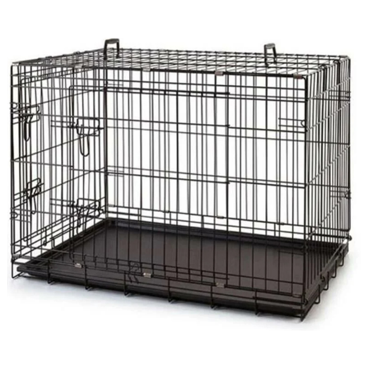 Katlanabilir Metal Kedi-Köpek Kafesi (Siyah) 91x61x66 Cm
