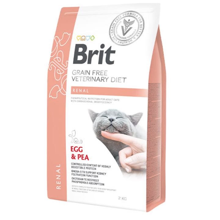 Brit Veterinary Diet RENAL Böbrek Yetmezliği olan Kediler için Tahılsız Kedi Maması 2KG