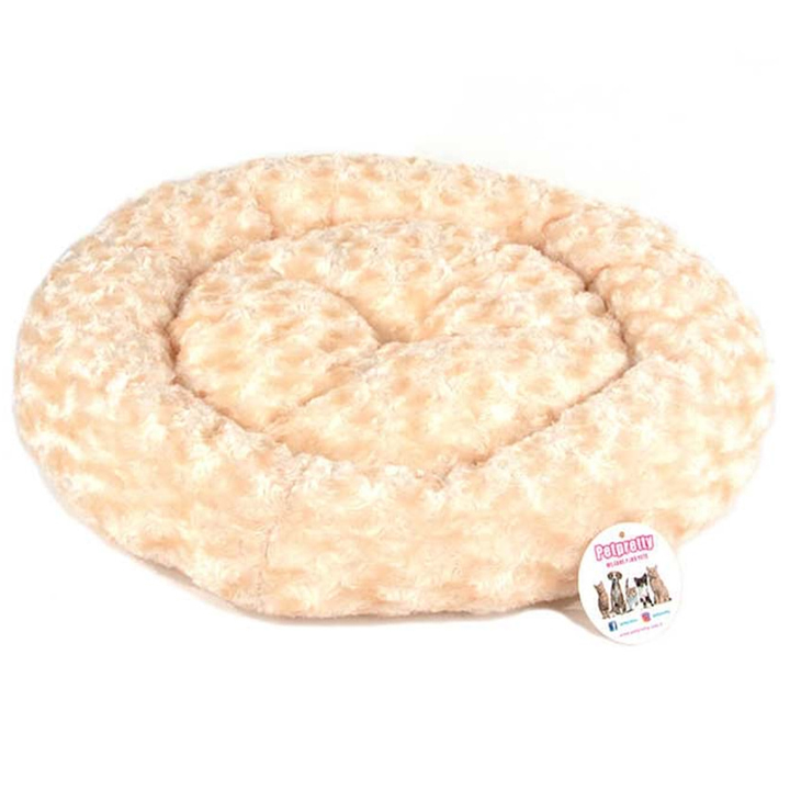 Pet Pretty Simit Peluş Kedi ve Köpek Yatağı Krem 55x55 cm