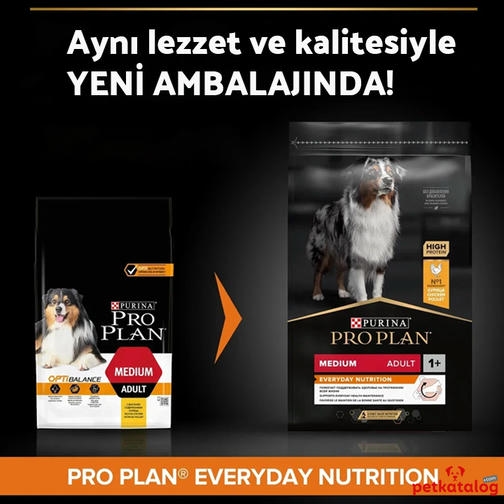 Pro Plan Medium Adult Tavuklu Yetişkin Köpek Maması 14+2,5KG (Bonus Paket)