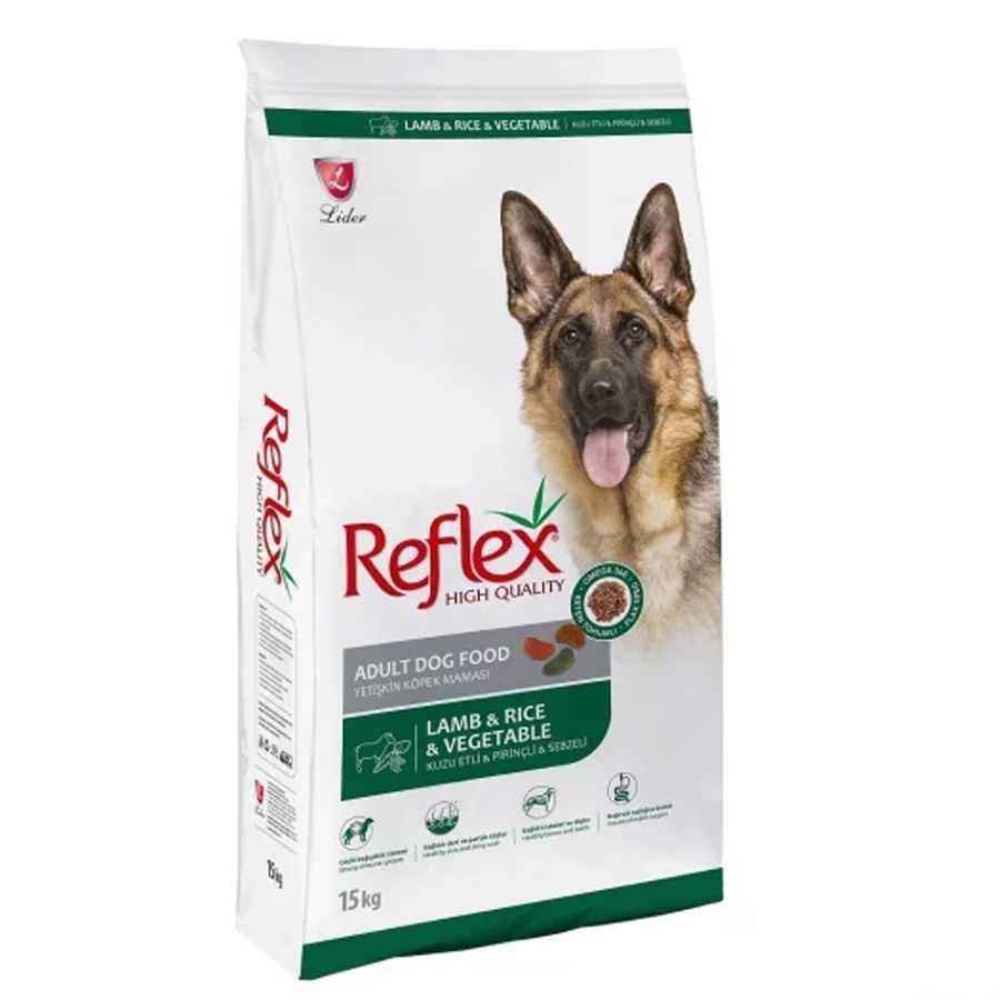 Reflex Kuzu Etli ve Sebzeli Yetişkin Köpek Maması 15KG