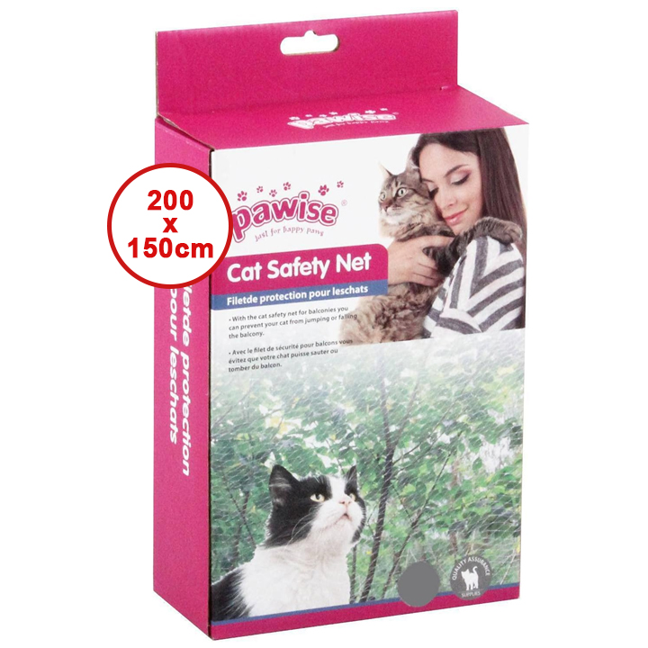 Pawise Balkon ve Pencere İçin Kedi Şeffaf Koruma Ağı 2x1,5m