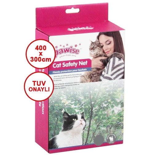 Pawise Balkon ve Pencere İçin Kedi Şeffaf Koruma Ağı 4x3m