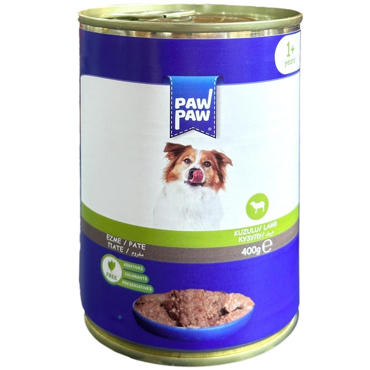 Paw Paw Pate Püre Kuzulu Yetişkin Köpek Konservesi 400gr