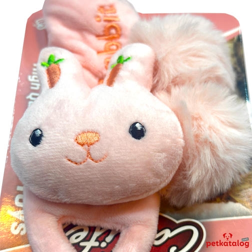 Catlife Tüylü Peluş Tavşan Kedi Oyuncağı (Şeker Pembe)