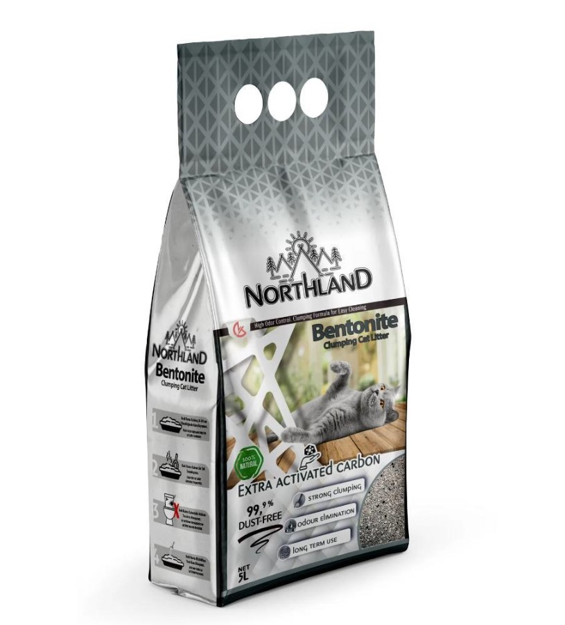 Northland Ekstra Aktif Karbonlu Bentonit Süper Topaklanan Kedi Kumu 10 LT