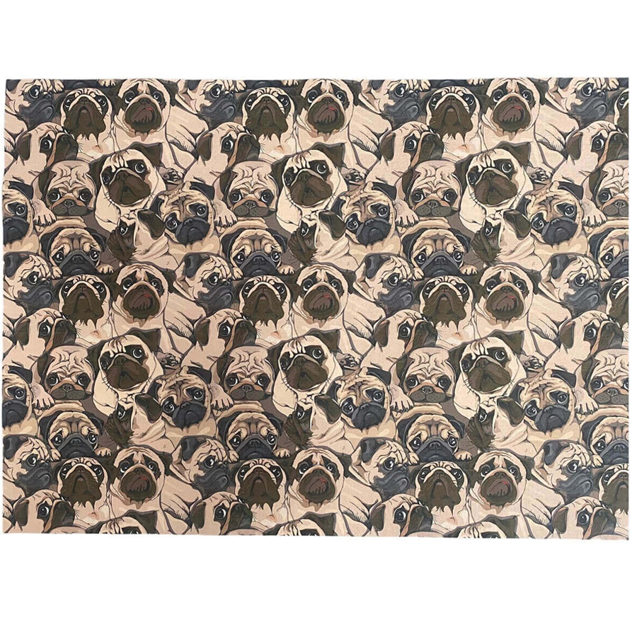 Asterion Evcil Hayvan Havlu-Mat Pug Desenli 50x70 cm