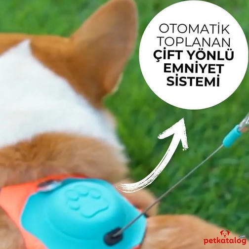 Hesperus Otomatik Uzatmalı Göğüs Tasması Turuncu-Gökyüzü Mavi [Medium]