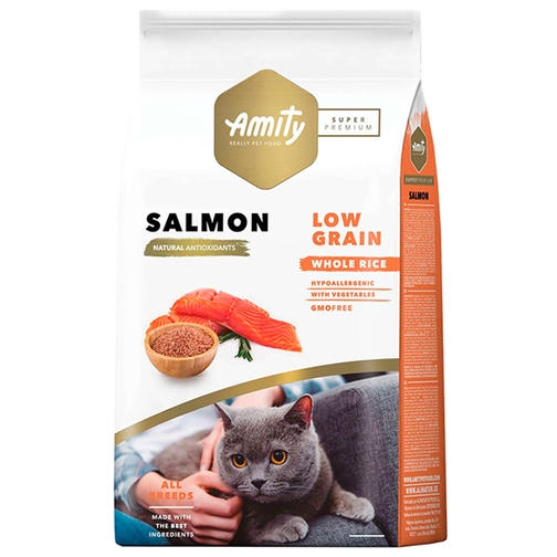 Amity Süper Premium HYPO-ALLERGENIC Somonlu Düşük Tahıllı Yetişkin Kedi Maması 7KG