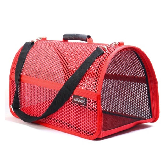 Migno Voyager کیف حمل سگ گربه مشبک قرمز (46x30x27 cm)