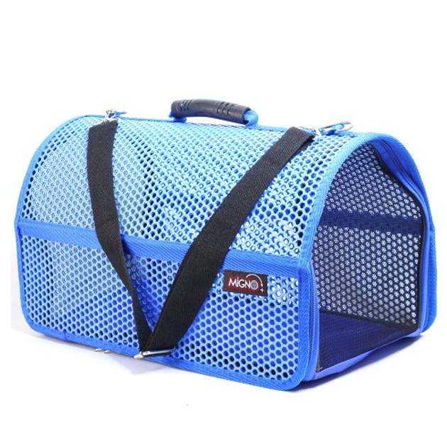 Migno Voyager Fileli Kedi Köpek Taşıma Çantası  Mavi (46x30x27 cm)