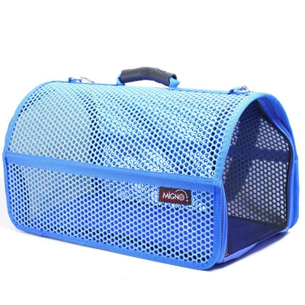 Migno Voyager Fileli Kedi Köpek Taşıma Çantası Mavi (46x30x27 cm)