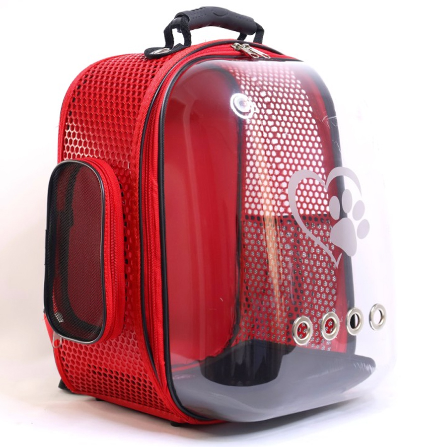 Migno Zenith Astronot Model Kedi Köpek Taşıma Çantası Kırmızı (42x34x34 cm)