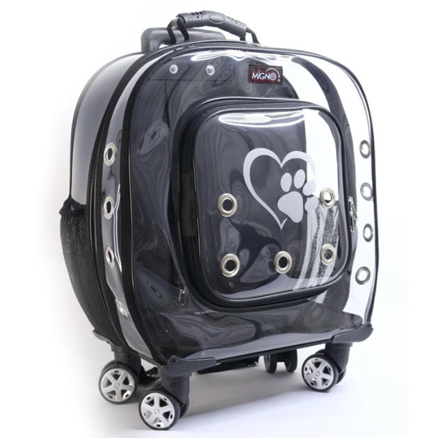 Migno Prestige Valiz Tipi Çekçekli Kedi Taşıma Siyah 48x22x40 cm