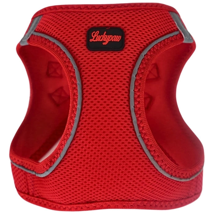 Luckypaw Air Mesh Harness قلاده کتفی گربه و سگ قرمز (4-7kg) [Small]