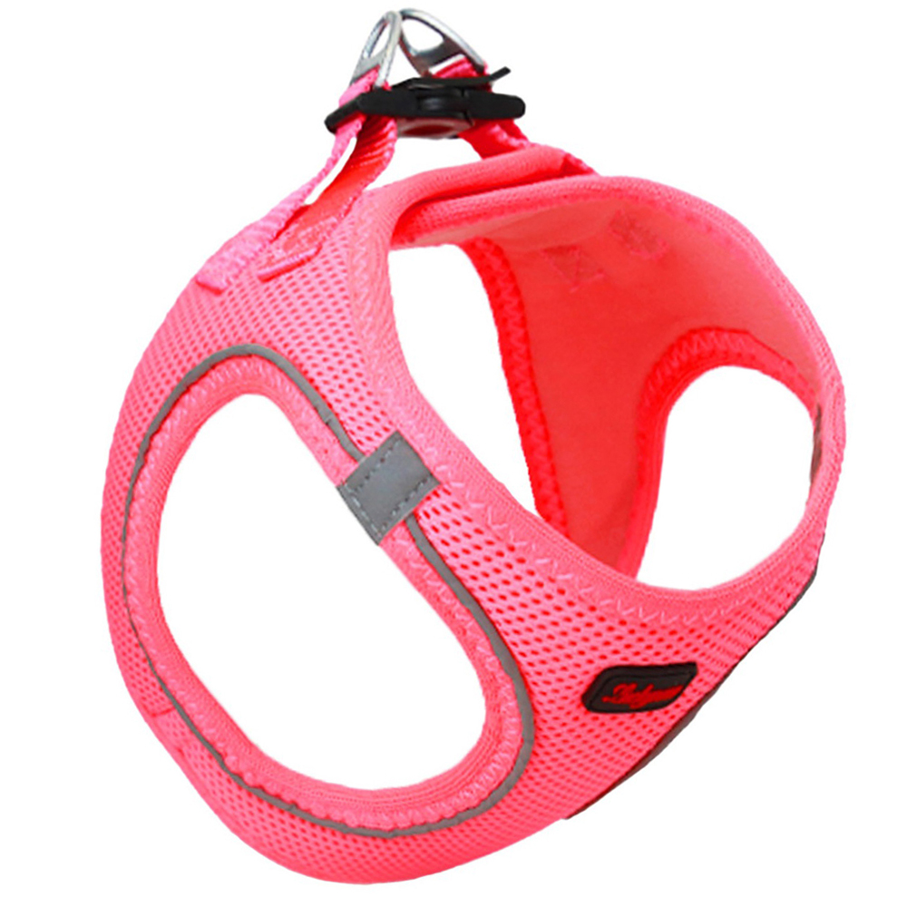 Luckypaw Air Mesh Harness Kedi-Köpek Göğüs Tasması Neon Pembe (4-7kg) [Small]