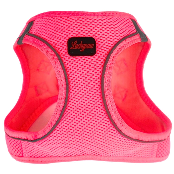 Luckypaw Air Mesh Harness قلاده کتفی گربه و سگ Neon صورتی (3-5kg) [XSmall]