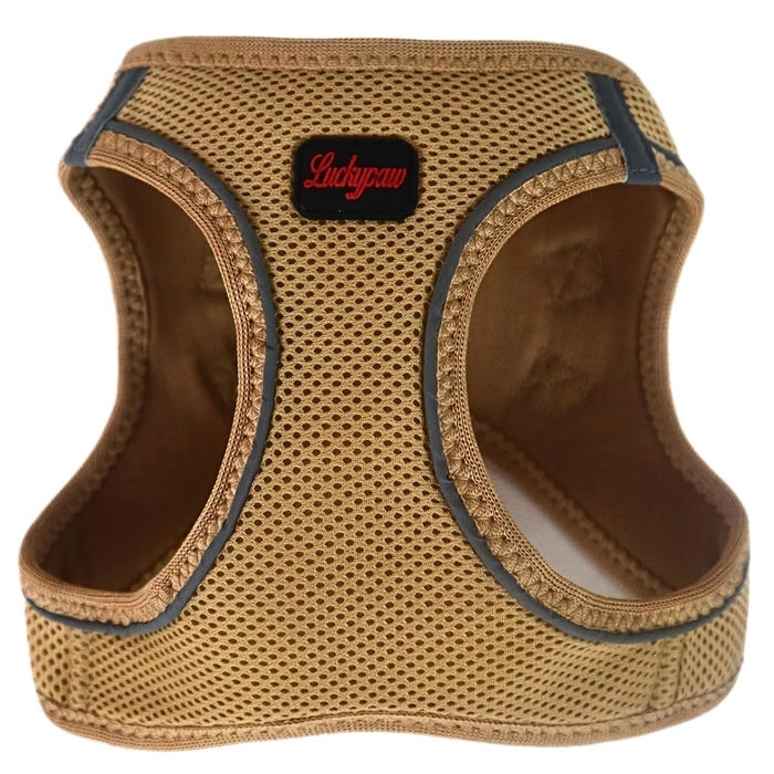 Luckypaw Air Mesh Harness قلاده کتفی گربه و سگ قهوه ای روشن (3-5kg) [XSmall]