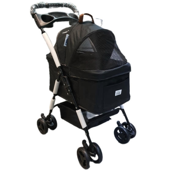 Tommy Kedi ve Küçük Irk Köpek Taşıma Arabası 15 Kg Taşıma Kapasiteli Siyah (65x45x95cm)