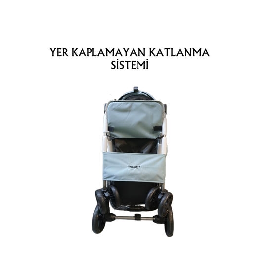 Tommy کالسکه گربه و سگ نژاد کوچک 15 Kg ظرفیت حمل فیروزه (78x46x99,54cm)