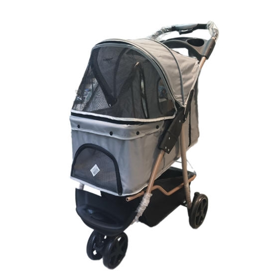 Tommy Kedi ve Küçük Irk Köpek Taşıma Arabası 15 Kg Taşıma Kapasiteli Gri (87x50x107cm)