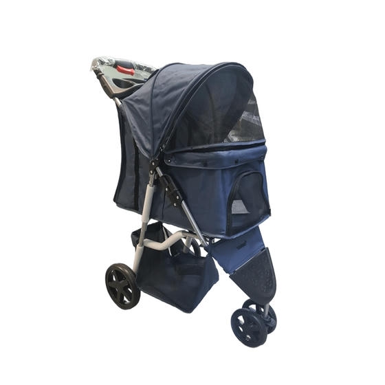 Tommy Kedi ve Küçük Irk Köpek Taşıma Arabası 15 Kg Taşıma Kapasiteli Lacivert (87x50x107cm)