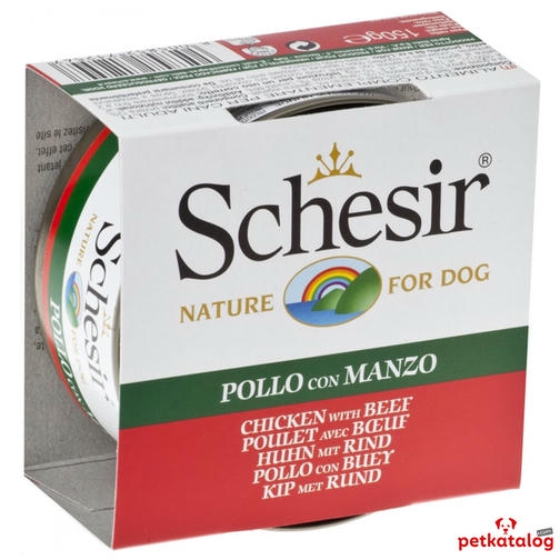 Schesir Jelly - Sığır Etli ve Tavuk Fileto Yetişkin Köpek Konservesi 150gr