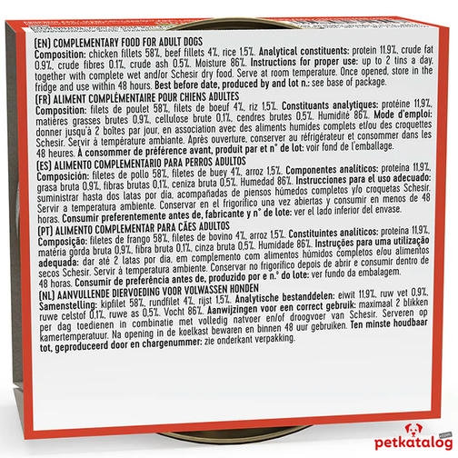 Schesir Jelly - Sığır Etli ve Tavuk Fileto Yetişkin Köpek Konservesi 150gr