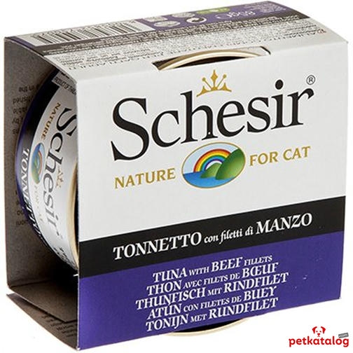 Schesir Jelly - Ton Balıklı ve Sığır Etli Yetişkin Kedi Konservesi 85gr