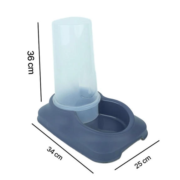 Plast Art Kedi ve Köpekler için Hazneli Mama ve Su Kabı 3.5 Lt Mavi