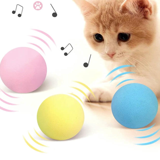Pet Gravity Sesli Catnip Otlu Kuş Sesli İnteraktif Oyun Topu 5 cm