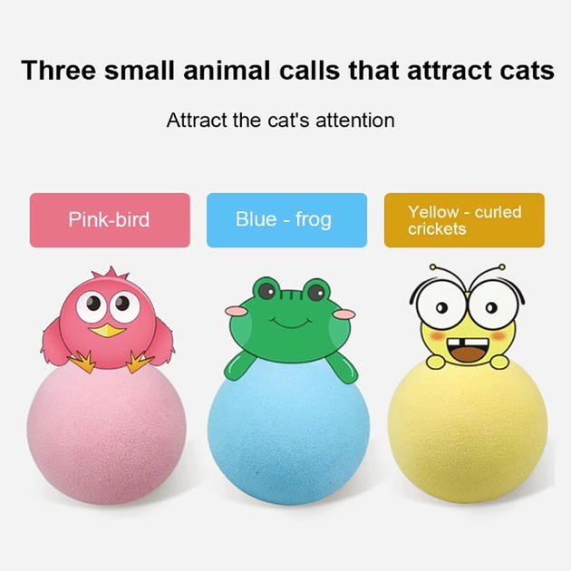 Pet Gravity Sesli Catnip Otlu Kurbağa Sesli İnteraktif Oyun Topu 5 cm