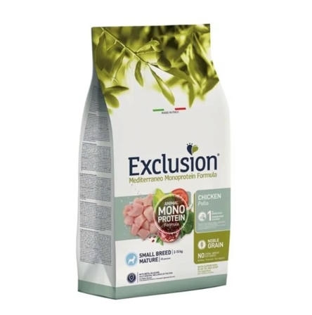 Exclusion Monoprotein Düşük Tahıllı Tavuklu Ve Narlı Küçük Irk Yaşlı Köpek Maması 2KG