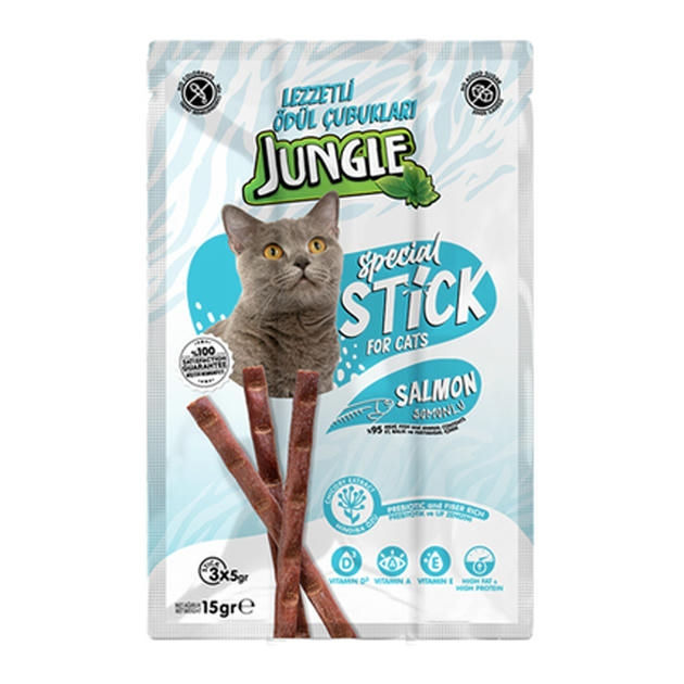 Jungle Sticks Somon Balıklı Kedi Ödül Çubukları 5gr (3'lü)
