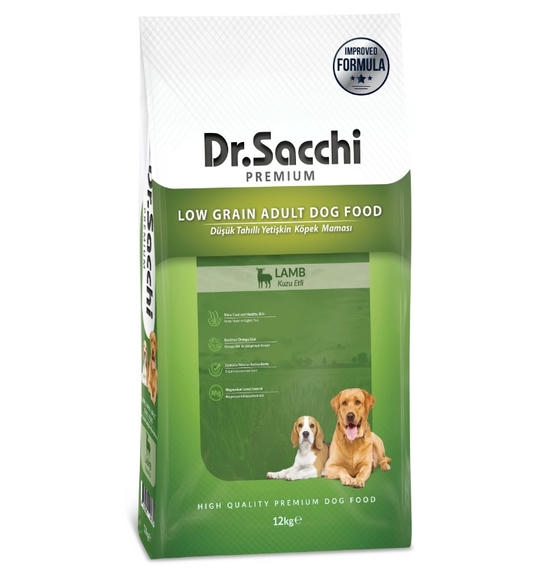 Dr.Sacchi Düşük Tahıllı Kuzu Etli Yetişkin Köpek Maması 12KG