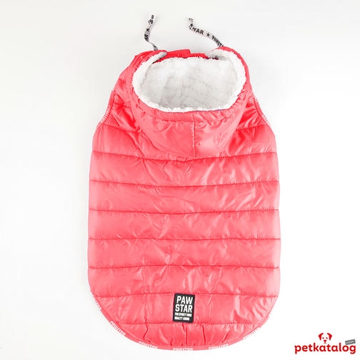 Pawstar Railway Neon Pembe Büyük Irk Köpek Yağmurluğu (Kolsuz) 29-36KG [6XL] - Su itici özelliktedir