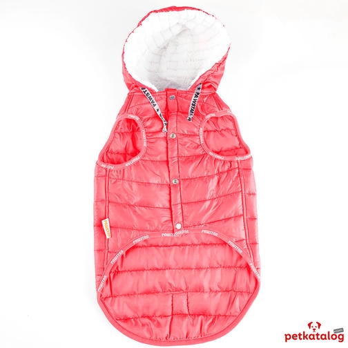 Pawstar Railway Neon Pembe Büyük Irk Köpek Yağmurluğu (Kolsuz) 36-45KG [7XL] - Su itici özelliktedir