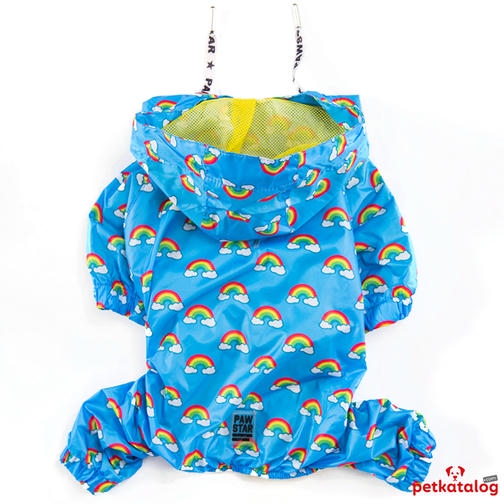 Pawstar Irides Gökkuşağı Desenli Orta Irk Köpek Yağmurluğu 6,6-9KG [XL] - Su geçirmez