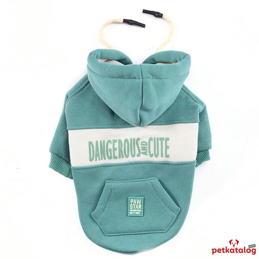 Pawstar Cute Hoodie Yeşil Orta Irk Köpek Sweat 9-11KG [2XL]