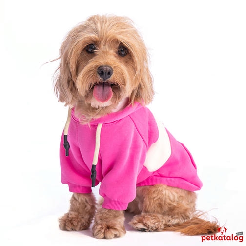 Pawstar Cute Hoodie سویشرت سگ نژاد کوچک صورتی 4,6-6,5KG [L]