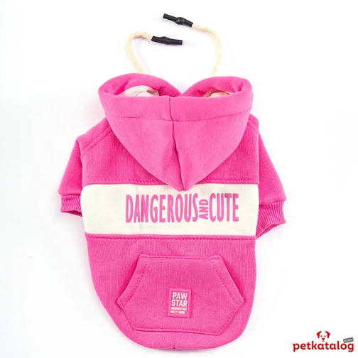 Pawstar Cute Hoodie سویشرت سگ نژاد کوچک صورتی 4,6-6,5KG [L]
