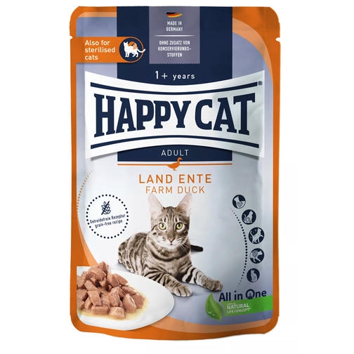 Happy Cat Tahılsız Ördekli Yetişkin Kedi Konservesi 85gr - Kısırlaştırılmış kediler için uygun