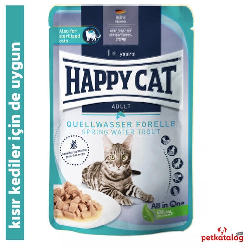 Happy Cat Tahılsız Alabalıklı Yetişkin Kedi Konservesi 85gr - Kısırlaştırılmış kediler için uygun