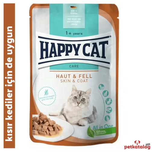 Happy Cat Tahılsız Deri ve Tüy Sağlığı İçin Yetişkin Kedi Konservesi 85gr - Kısırlaştırılmış kediler için uygun